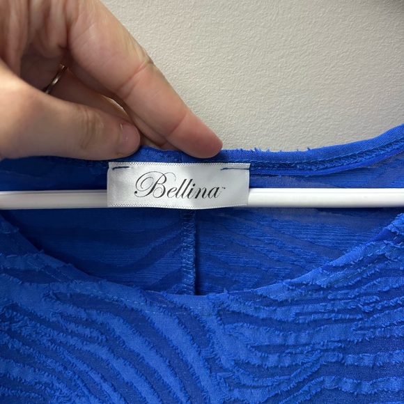 Bellina‎ Royal Blue Textured Blouse Women Plus Size 2X - Picture 3 of 4